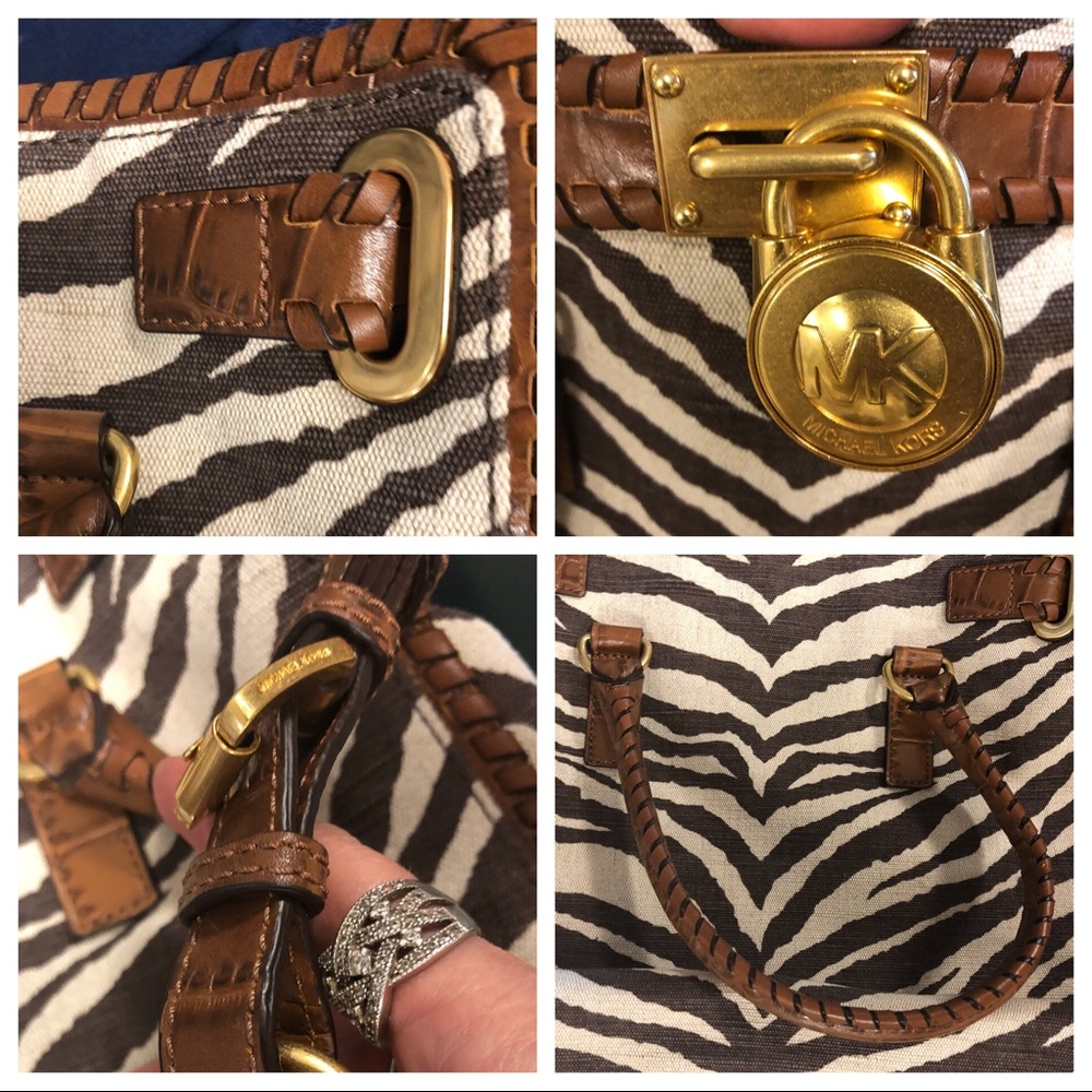 Michael Kors Zebra Large Hamilton Purse Bag - Picture 2 of 8